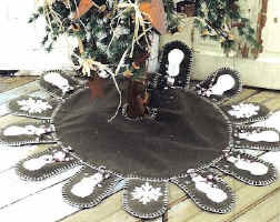 snowman and snowflakes Christmas tree skirts