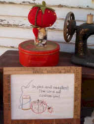 Pins and needles stitchery and pin cushion