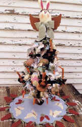 Bunny Christmas tree skirt and angel topper