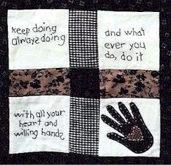Willing heart and hand wall hanging quilt pattern