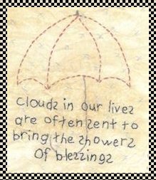 Showers of blessings primitive inspirational stitchery