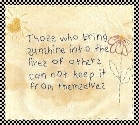 Sunshine primitive inspirational stitchery