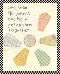 Give God the pieces stitchery pattern