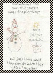snowflakes are fragile primitive stitchery