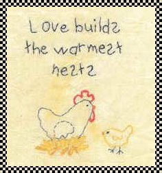 love builds the warmest nests stitchery pattern