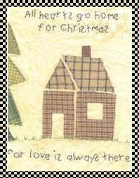home for Christmas primitive applique pattern