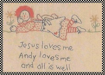 Jesus loves me stitchery pattern