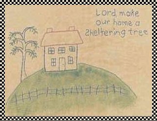 Our home is a sheltering tree stitchery pattern