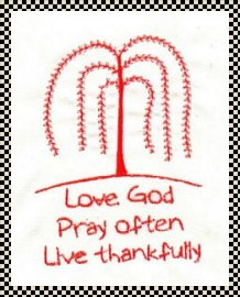 Pray often primitive stitchery