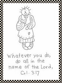 Do all in the name of the Lord primitive stitchery pattern