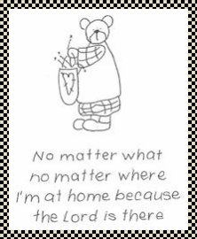 I'm at home if God is there primitive stitchery pattern