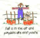 fall is in the air and pumpkins are everywhere stitchery pattern for machine embroidery