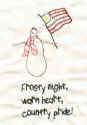 frosty night, warm heart, country pride American stitchery pattern for machine embroidery